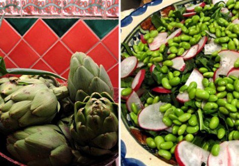 Artichokes from the garden and Spinach Salad Artichokes from the garden and Spinach Salad